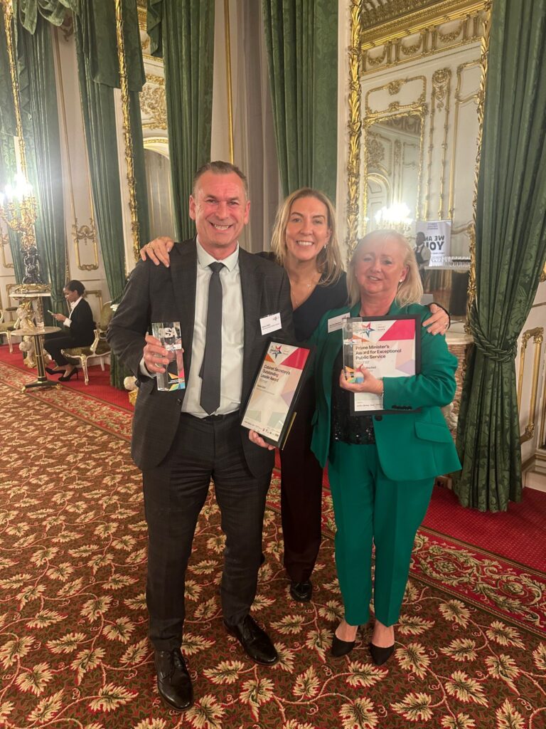 Antonia Romeo with Civil Service Awards winners at Lancaster House